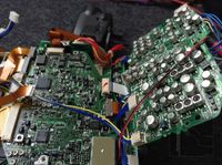 Canon EX1Hi HI8 Camcorder Restoration / Repair – leaking SMD electrolytic capacitors graveyard PCB