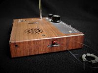 Modified FRANZIS Theremin kit side view of bowden volume control