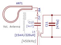 Rockmore-Theremin Volume Antenna and Extension Coil Schematic